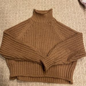 Neutral turtleneck sweater